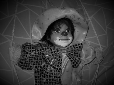 Fotografia intitolato "le clown # collecti…" da Lucie Estermann, Opera d'arte originale, Fotografia digitale
