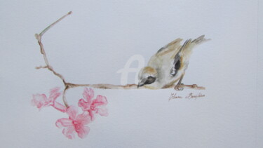 Painting titled "A flor do Ipê e a C…" by Eleusa Bonifácio, Original Artwork, Watercolor