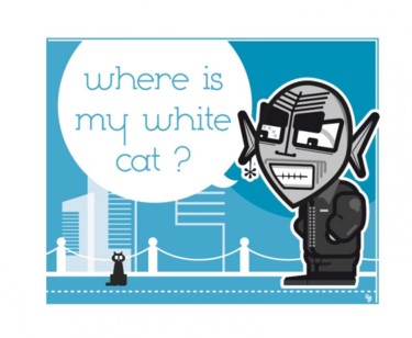 Arts numériques intitulée "Where is my cat ? (…" par Elfelipe, Œuvre d'art originale, Peinture numérique