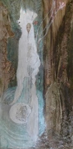 Painting titled "Apparition d'une da…" by Elfi, Original Artwork, Acrylic