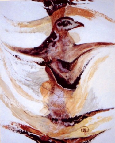 Peinture intitulée "L’oiseau" par Elfi, Œuvre d'art originale
