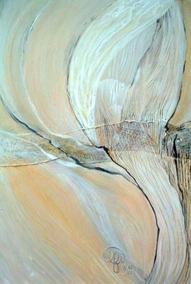 Painting titled "Coupe de bois" by Elfi, Original Artwork