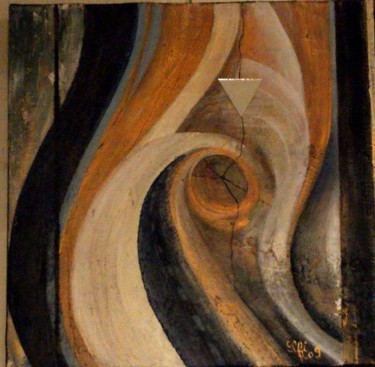 Peinture intitulée "Chemin de traverse…" par Elfi, Œuvre d'art originale, Huile
