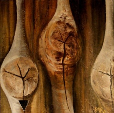 3 Présences Peinture intitulée "3 Présences" par Elfi, Œuvre d'art originale, Huile