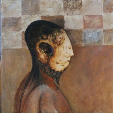 Painting titled "Tête de noeud (de b…" by Elfi, Original Artwork, Oil