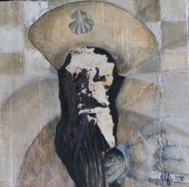 Painting titled "Pélerin de Composte…" by Elfi, Original Artwork, Oil