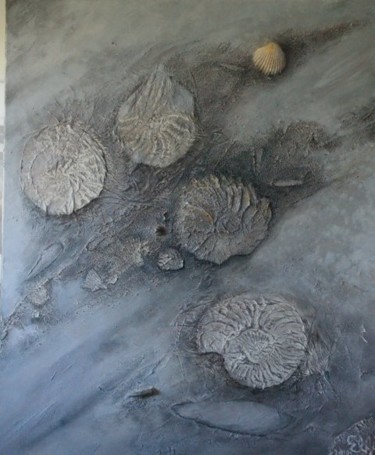 Pittura intitolato "Fossiles" da Elfi, Opera d'arte originale, Olio