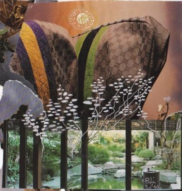 Collages titled "Eaux calme" by Elfi, Original Artwork