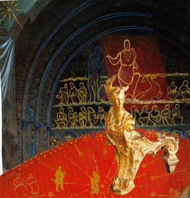 Collages titulada "Parvis de cathédrale" por Elfi, Obra de arte original
