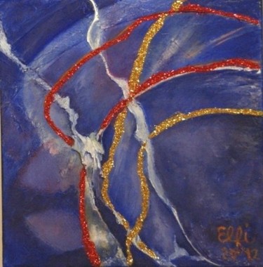 Peinture intitulée "liens entre les pen…" par Elfi, Œuvre d'art originale, Huile