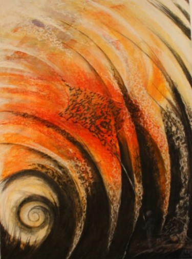 Картина под названием "Le pêcheur de cerf…" - Elfi, Подлинное произведение искусства, Масло