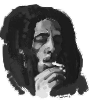 Arts numériques intitulée "Robert Nesta Marley" par Javier Fortea, Œuvre d'art originale, Peinture numérique
