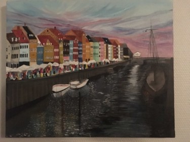 Peinture intitulée "Copenhague" par Ellie Crétois, Œuvre d'art originale, Huile