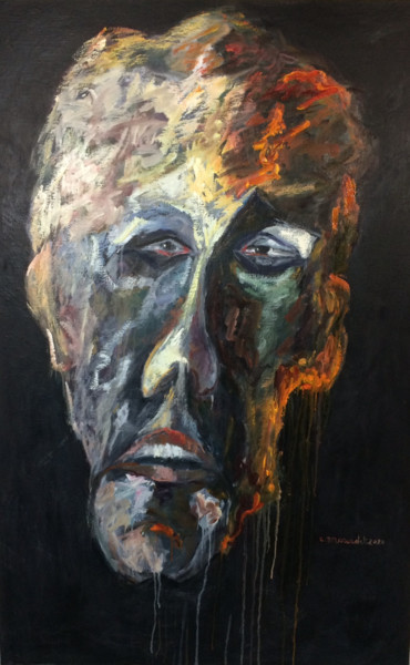 Peinture intitulée "L'homme sans nom" par Elisabeth Marcadet, Œuvre d'art originale, Huile