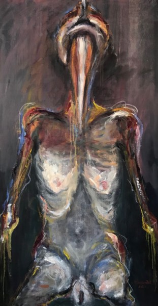 Schilderij getiteld "La vieillesse est u…" door Elisabeth Marcadet, Origineel Kunstwerk, Olie