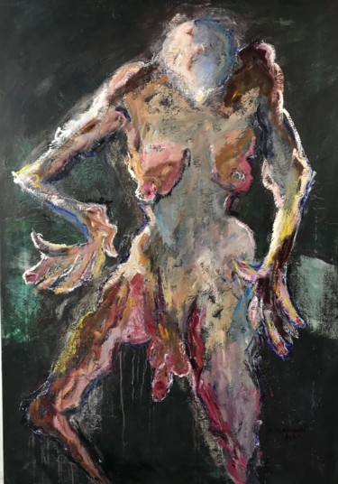 Malerei mit dem Titel "Le Trans." von Elisabeth Marcadet, Original-Kunstwerk, Öl