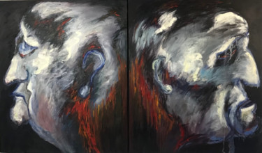 Pintura intitulada "Duel" por Elisabeth Marcadet, Obras de arte originais, Óleo