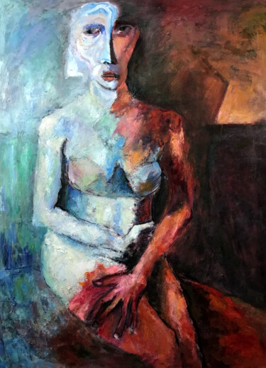 Pintura titulada "Ma - Dame" por Elisabeth Marcadet, Obra de arte original, Oleo