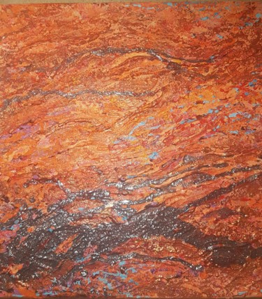 Malerei mit dem Titel "Paysage sur Mars" von Eli Alien, Original-Kunstwerk, Acryl