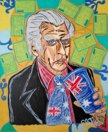 Painting titled "Bob Hawke" by Eli Tin Art, Original Artwork, Acrylic