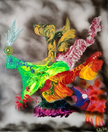 Malerei mit dem Titel "Abstraction Imagina…" von Eli Tin Art, Original-Kunstwerk, Acryl