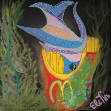Pintura intitulada "Fish and Chips" por Eli Tin Art, Obras de arte originais, Acrílico