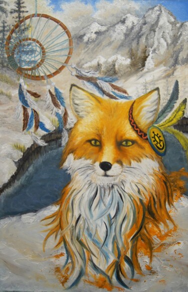 Painting titled "Wind spirits. Fox" by Elia Perkins, Original Artwork, Oil