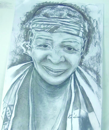 Pintura intitulada "Coleçao Anciãs Afri…" por Eliana Limma, Obras de arte originais, Carvão