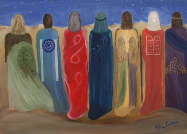 Painting titled "The Seven Shepherds" by Painting The Torah By Elì Anà, Original Artwork