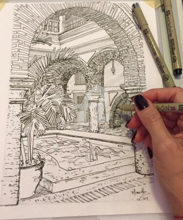 Drawing titled "The Interior of the…" by Eliana Martínez, Original Artwork