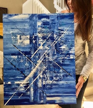 Painting titled "THE WHITE CROSS 24"…" by Eliana Martínez, Original Artwork