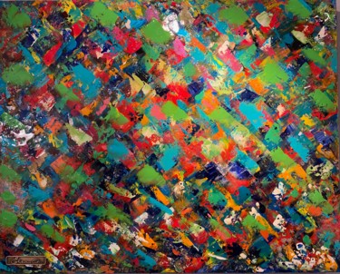 Painting titled "Coralliens" by Eliane Andlauer, Original Artwork, Acrylic Mounted on Wood Panel