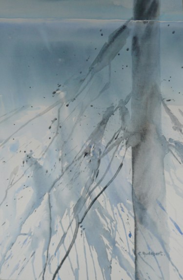 Malerei mit dem Titel "mer-du-nord-48x58cm…" von Eliane Audebert, Original-Kunstwerk, Aquarell