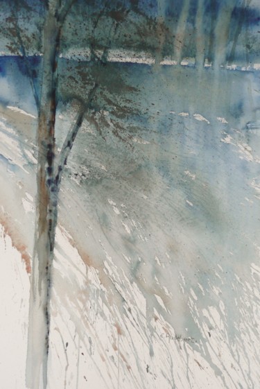 Malerei mit dem Titel "pres-de-la-riviere-…" von Eliane Audebert, Original-Kunstwerk, Aquarell