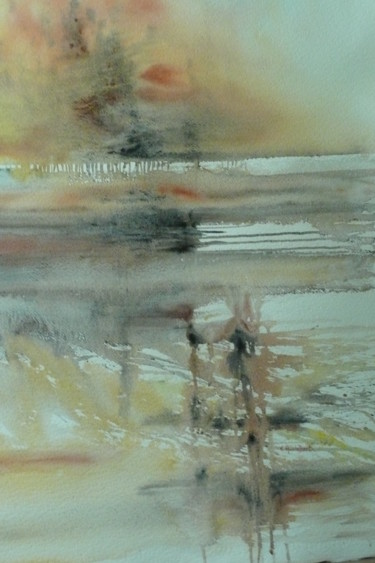 Peinture intitulée "automne-54x74cm.jpg" par Eliane Audebert, Œuvre d'art originale, Aquarelle