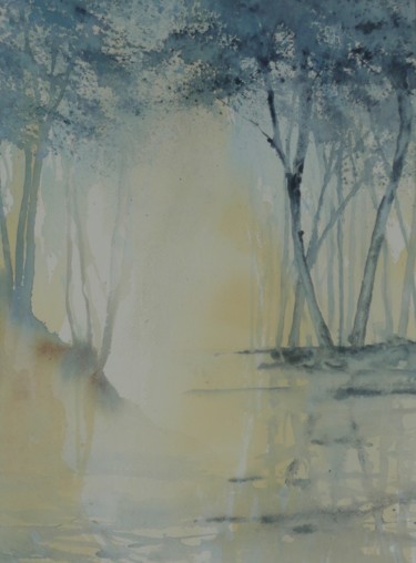 Peinture intitulée "Lumière et reflets" par Eliane Audebert, Œuvre d'art originale, Aquarelle