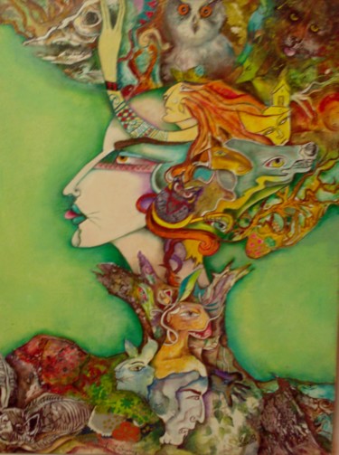 Peinture intitulée "Forêt Sauvage" par Eliane Betton, Œuvre d'art originale, Autre