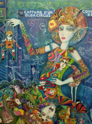 Peinture intitulée "Olga Circus" par Eliane Betton, Œuvre d'art originale, Huile