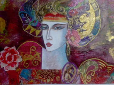 Painting titled "Margaretha (M.H.)" by Eliane Betton, Original Artwork, Collages