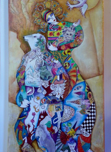 Painting titled "Danse avec l'Ours" by Eliane Betton, Original Artwork