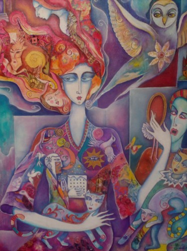 Painting titled "De l'autre côté du…" by Eliane Betton, Original Artwork