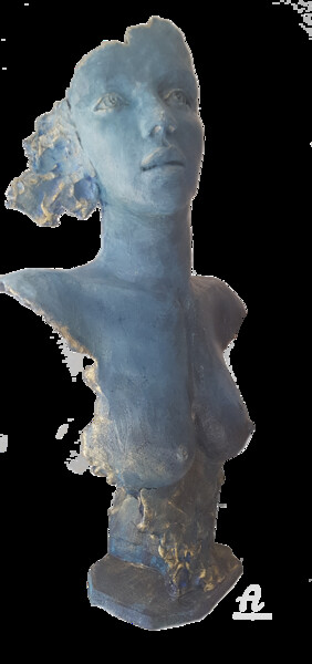 Скульптура под названием "Cheveux aux vents" - Eliane Cartier, Подлинное произведение искусства, Терракота