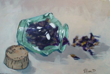 Painting titled "Pot de fleurs seché…" by Eliane Debard Arnould, Original Artwork, Acrylic