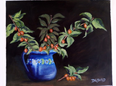 Painting titled "Le pot bleu  (acryl…" by Eliane Debard Arnould, Original Artwork, Acrylic