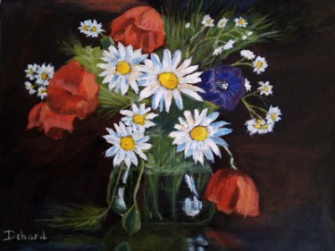 Painting titled "Fleurs des champs" by Eliane Debard Arnould, Original Artwork, Acrylic