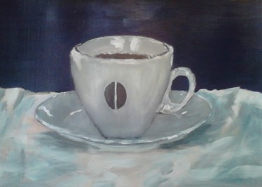Peinture intitulée "Un petit cafè ?" par Eliane Debard Arnould, Œuvre d'art originale, Acrylique