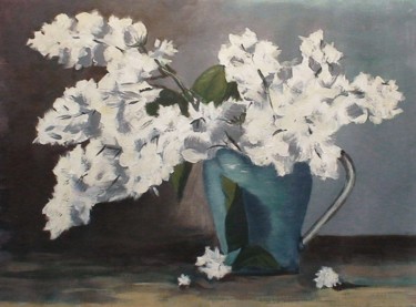 Peinture intitulée "Lilas (Acrylique su…" par Eliane Debard Arnould, Œuvre d'art originale, Acrylique