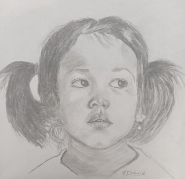 Dessin intitulée "Portrait d'enfant" par Eliane Debard Arnould, Œuvre d'art originale, Crayon