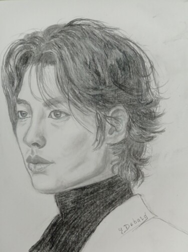 Drawing titled "Lee Jae Wook" by Eliane Debard Arnould, Original Artwork, Graphite