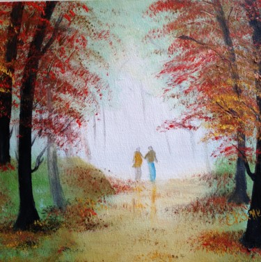 Painting titled "Expecting Couple in…" by Eliane Ellie, Original Artwork, Oil
